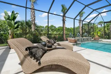 Pool Side View - Spanish Modern Home - Flagler County FL